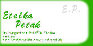 etelka petak business card